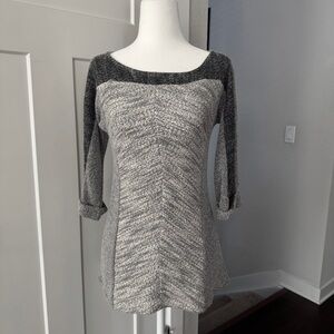 Urban Outfitters heavier and dense fabric grey and black blouse with 3/4 sleeves